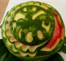 Melone mit Islandpferdeverband Logo